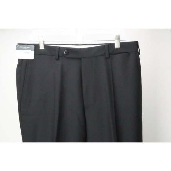 Burberry London Black 100% Wool Mens Pants Trousers Sz 50 EU NEW